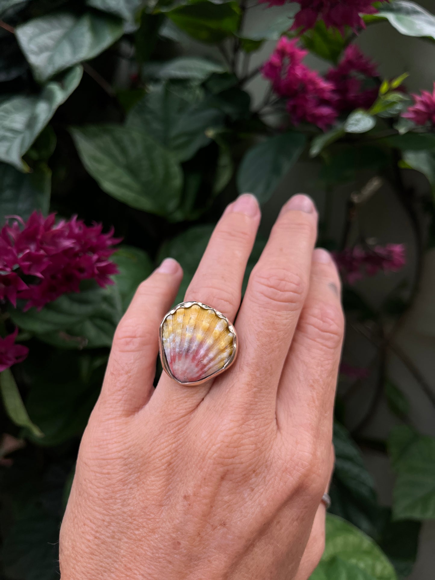 Sunrise Shell Bezel Cuff Specialty Workshop