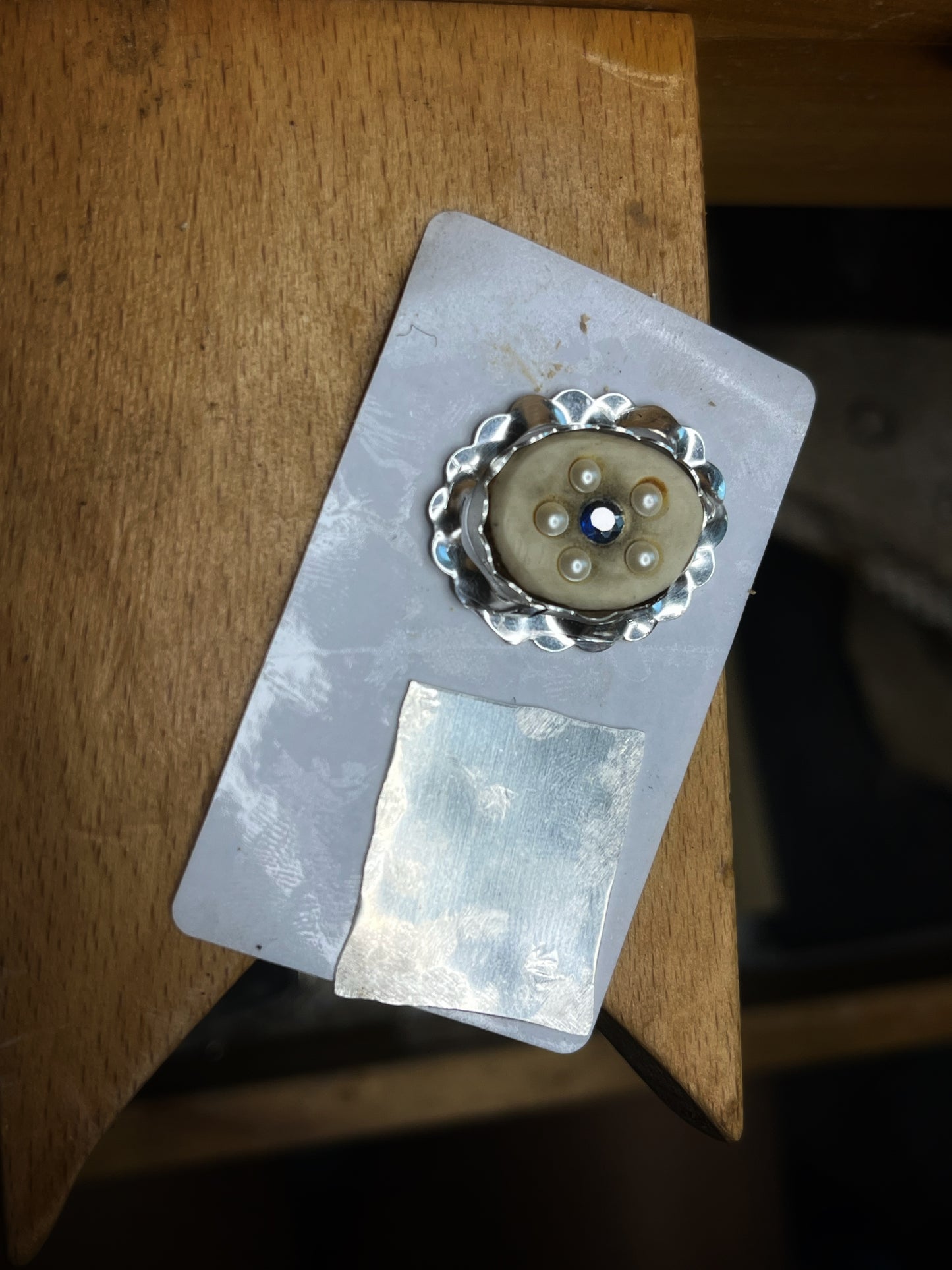 Blue Sapphire Flower Necklace *rts