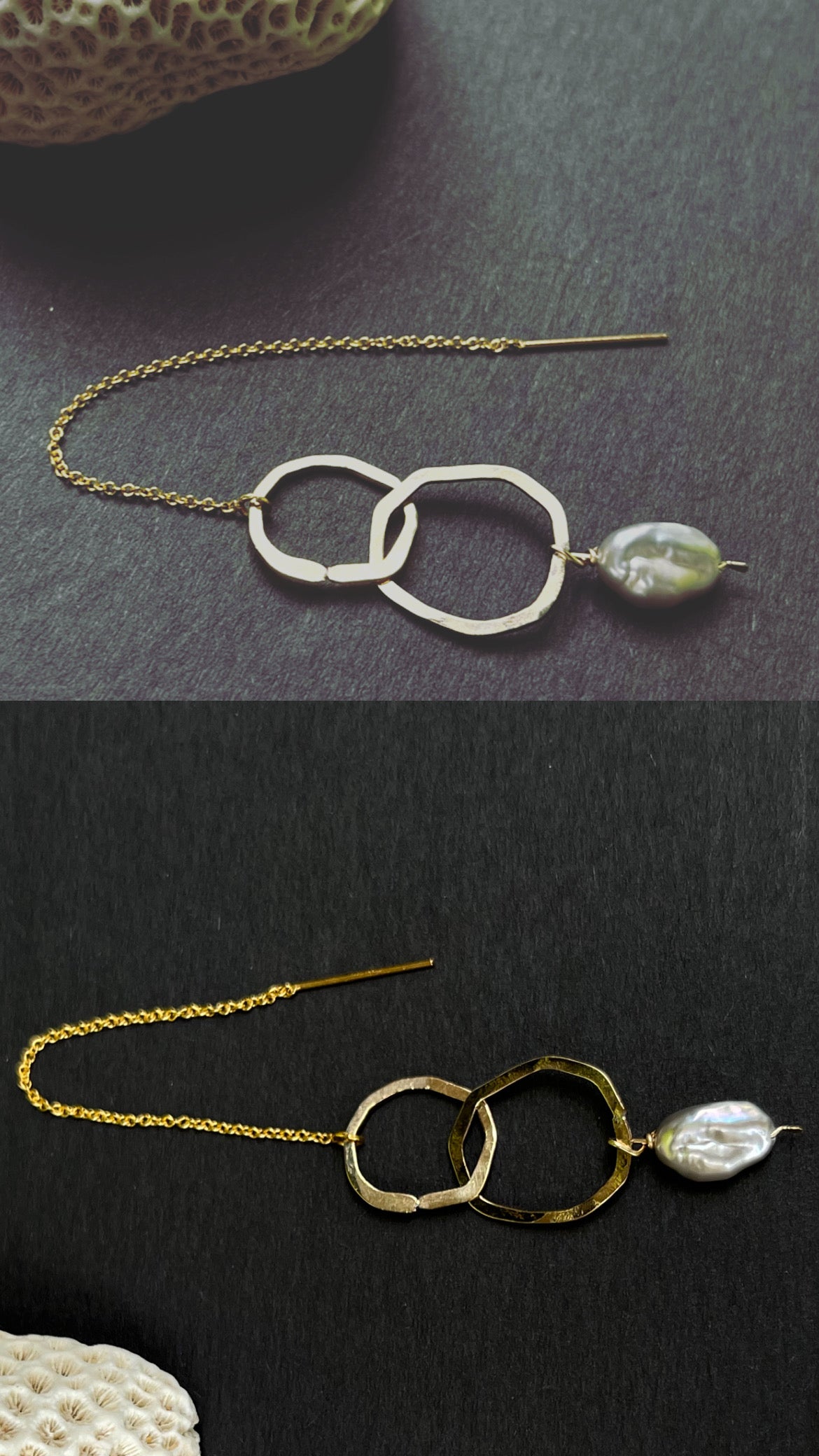 Tahitian keshi pearl threaders MTO