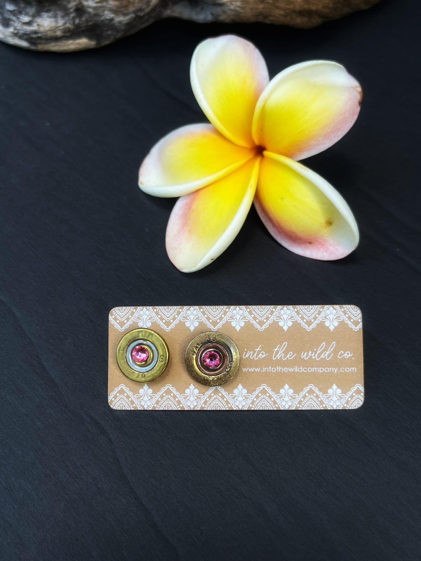 Recycled .410 Shotgun Shell + Swarovski Stud Earrings RTS