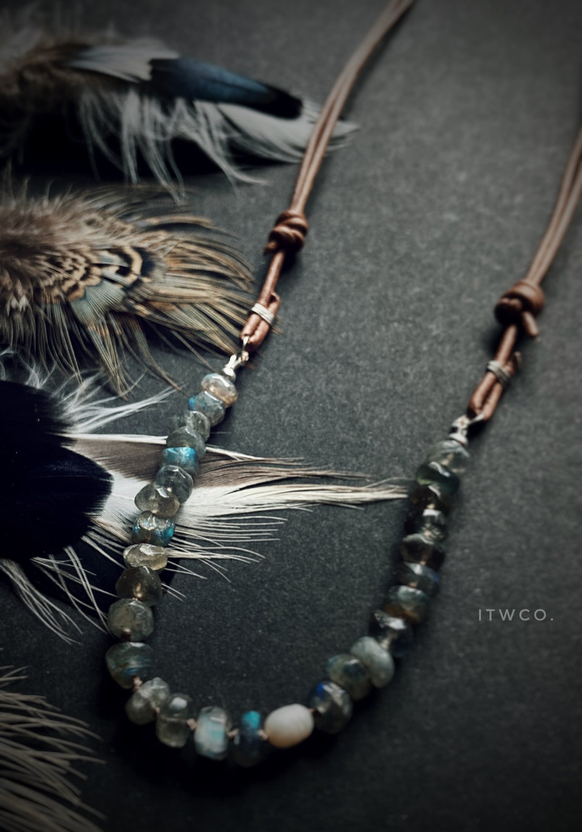 salt water revival | labradorite + pearl necklace