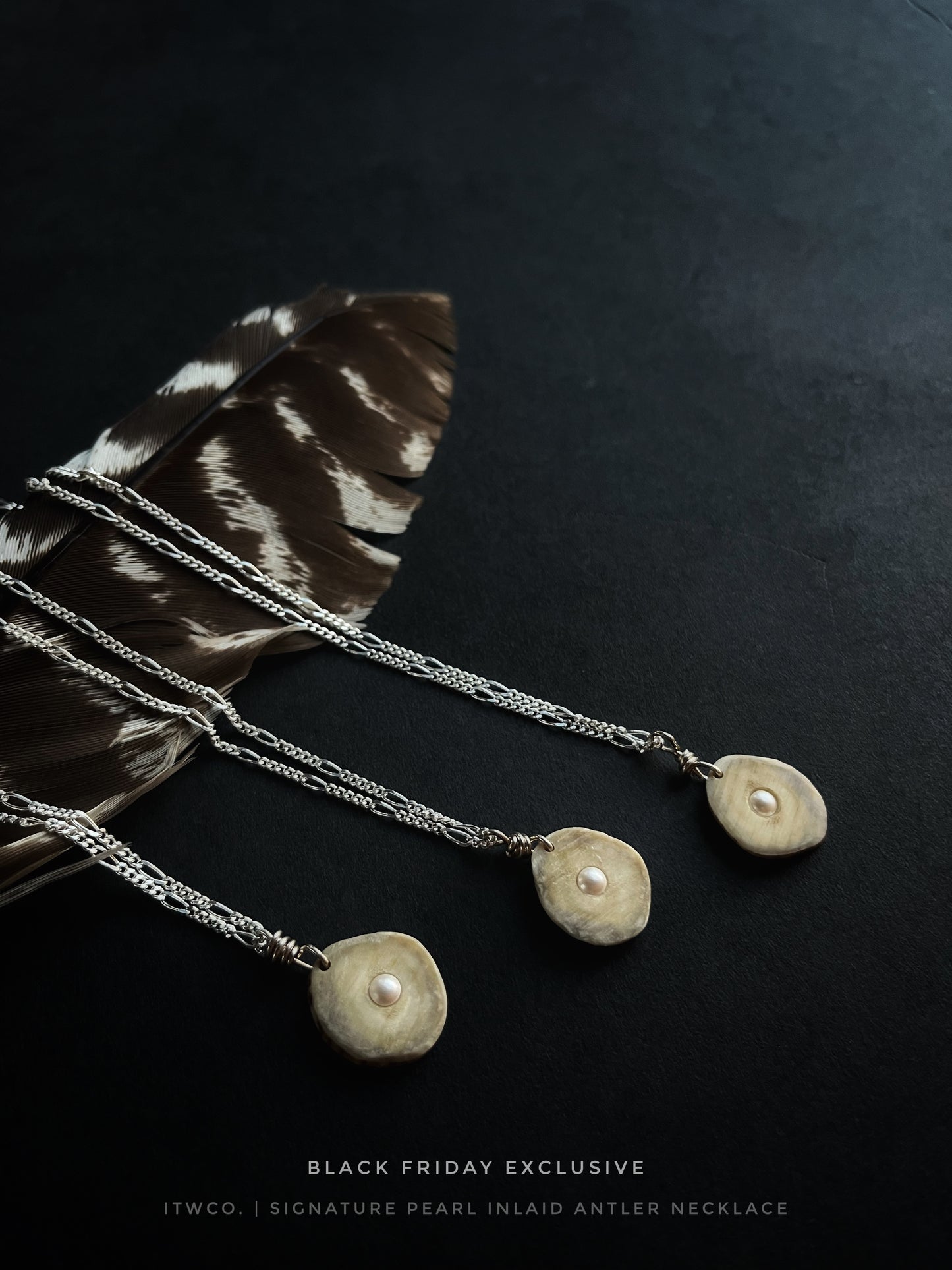 Signature Pearl Inlaid Antler Necklaces