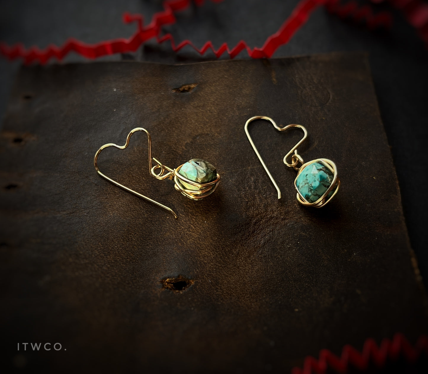 Turquoise Heart Earrings *rts