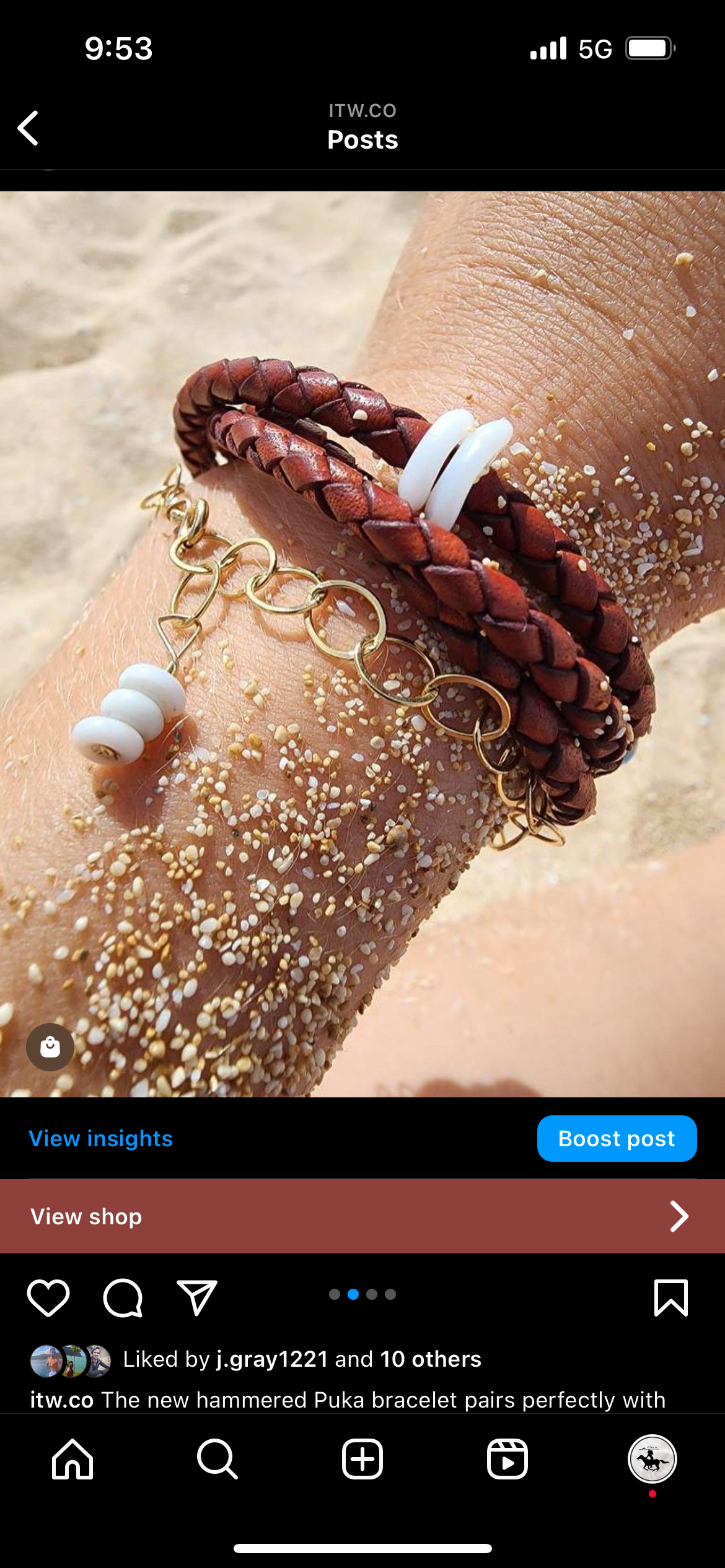 Puka Shell Hammered Bracelet