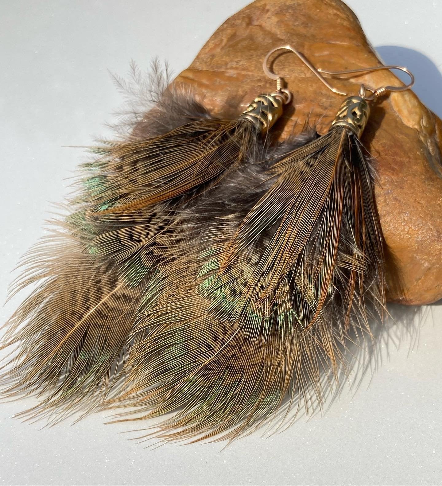 The Frazier Earrings | Light Green Pheasant