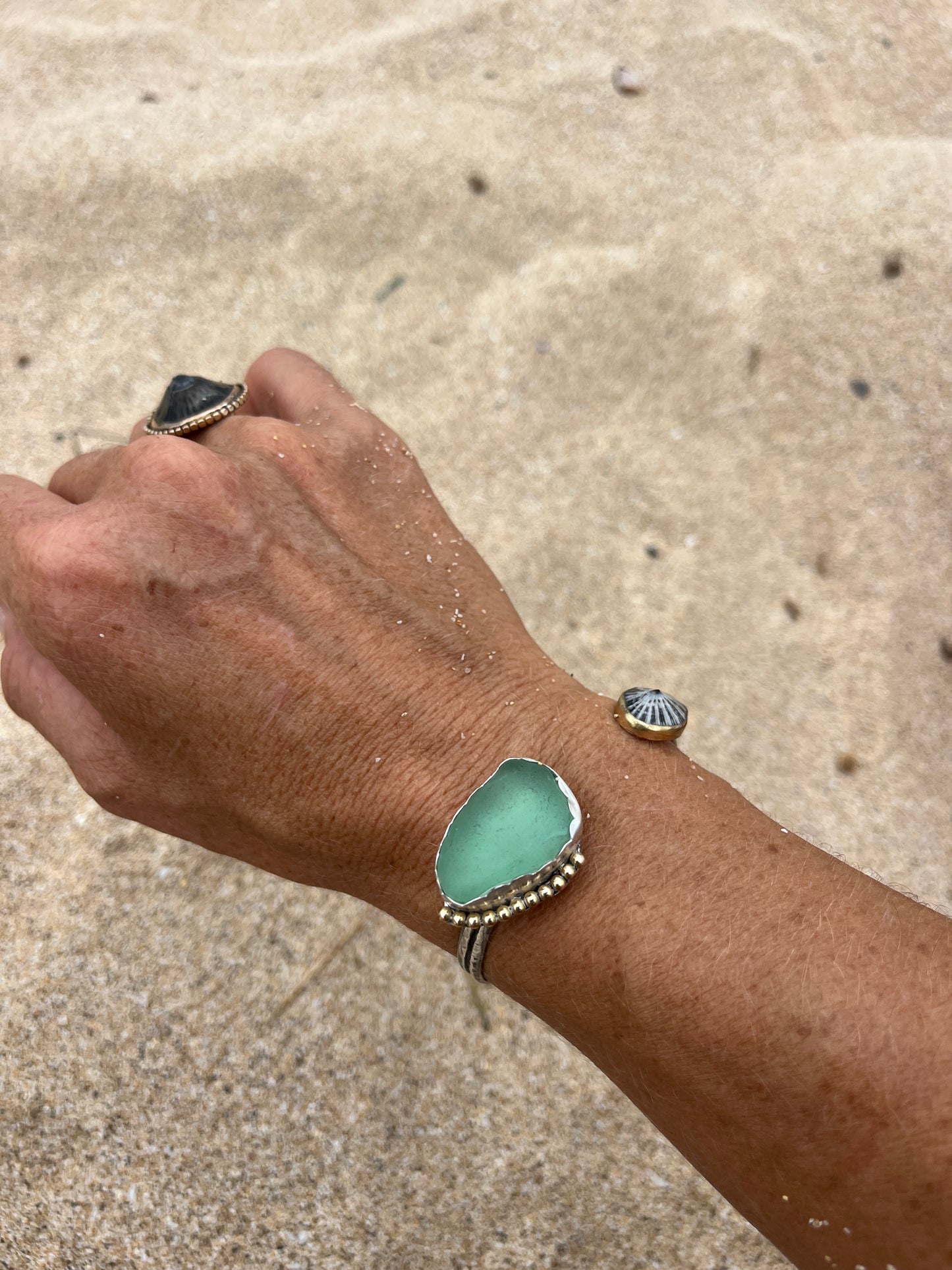 Bar Harbor Sea Glass Cuff RTS