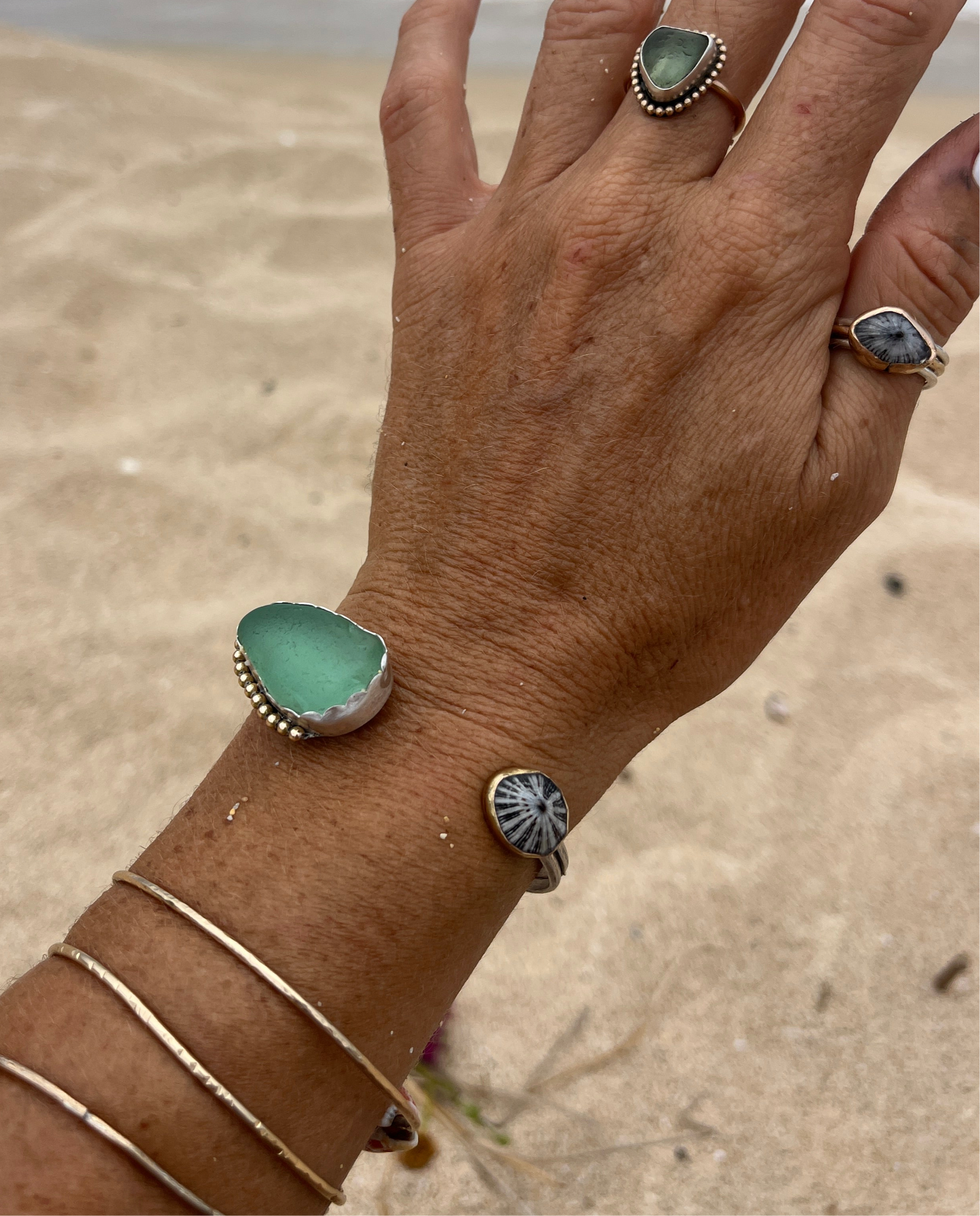 Bar Harbor Sea Glass Cuff RTS