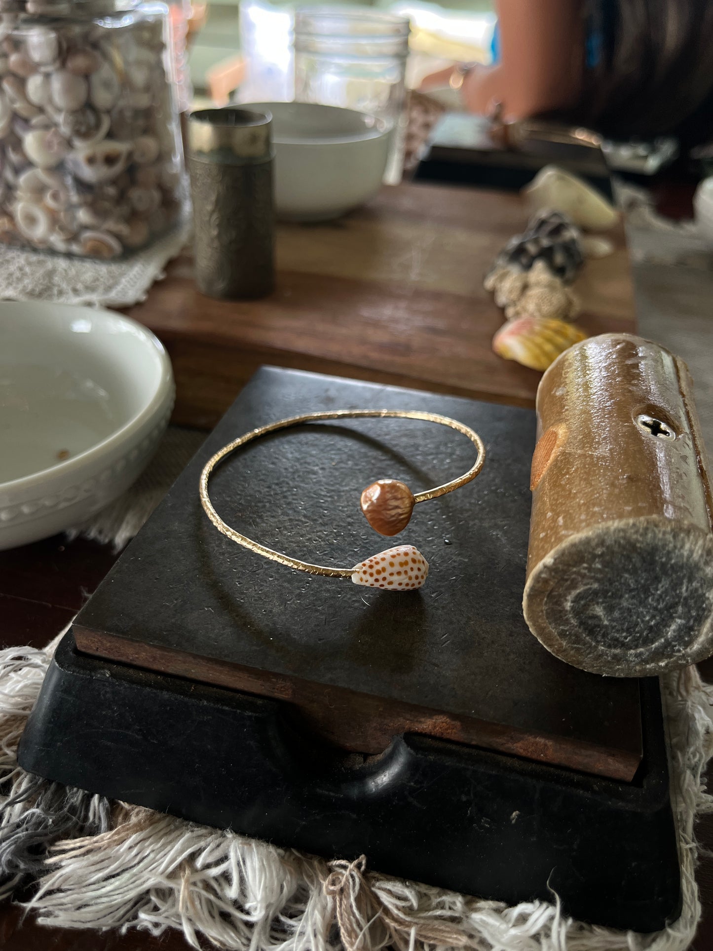 Hawaiian Flea Cone x Champagne Edison Wrap Cuff MTO