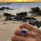 Mixed Metal Cobalt Blue Mermaid Tear Ring
