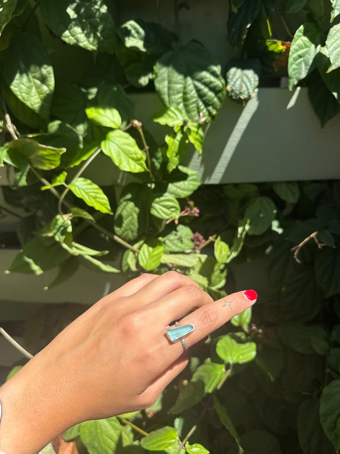 Blue Seaglass Ring