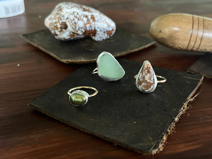 Mixed Metal Tahitian Keshi Pearl Ring MTO