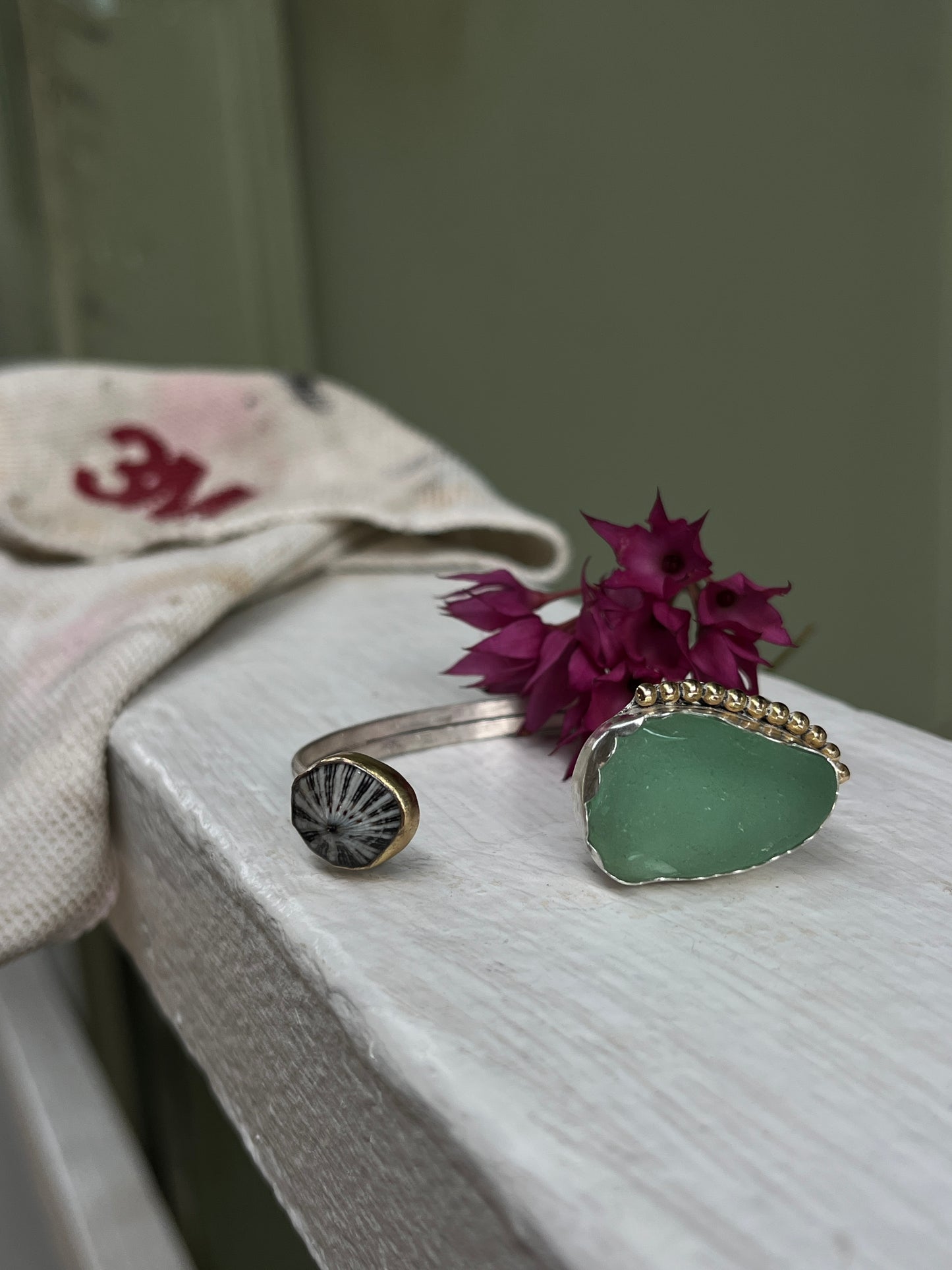 Bar Harbor Sea Glass Cuff RTS