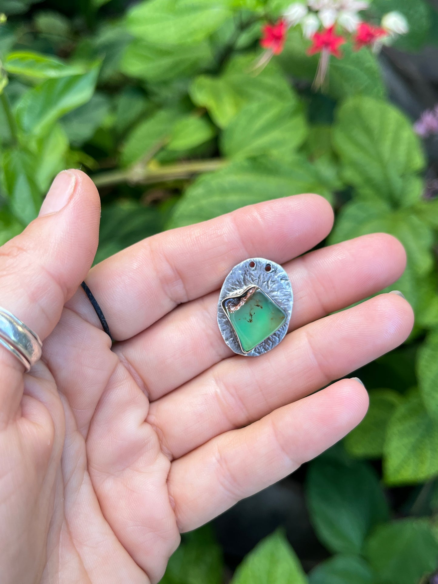 Chrysoprase Mixed Metal Necklace