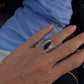 Mixed Metal Cobalt Blue Mermaid Tear Ring