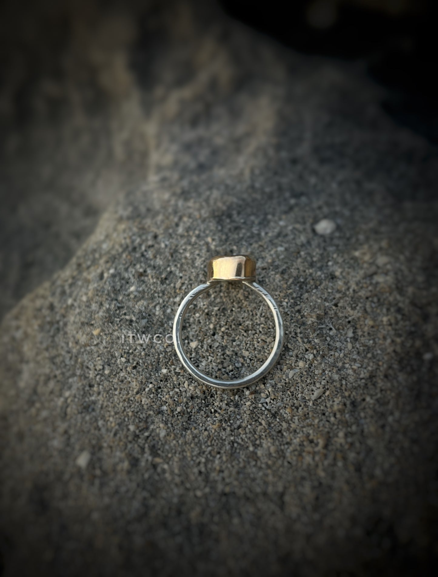 Mixed Metal Cobalt Blue Mermaid Tear Ring