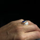 Mixed Metal Cobalt Blue Mermaid Tear Ring