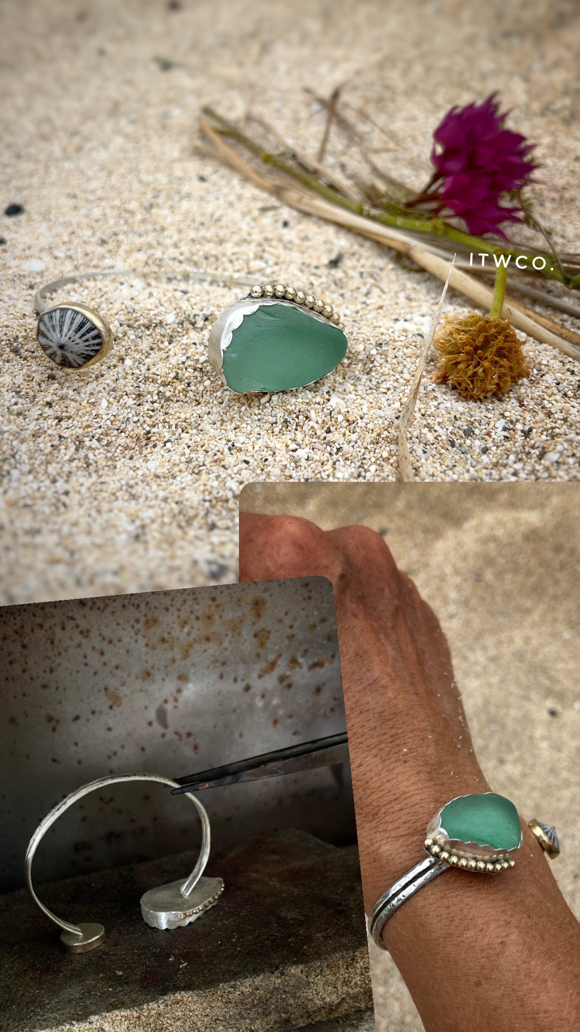 Bar Harbor Sea Glass Cuff RTS