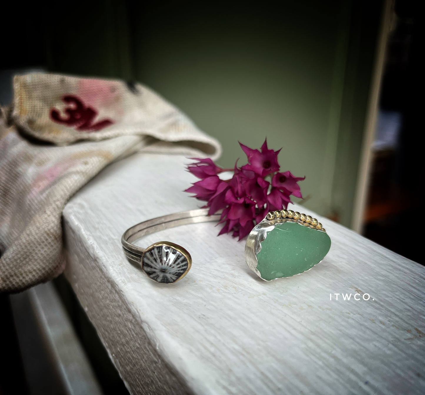 Bar Harbor Sea Glass Cuff RTS