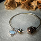 Sterling Opal x Tahitian Keshi Pearl x Chaldean Cone Shell Bangle