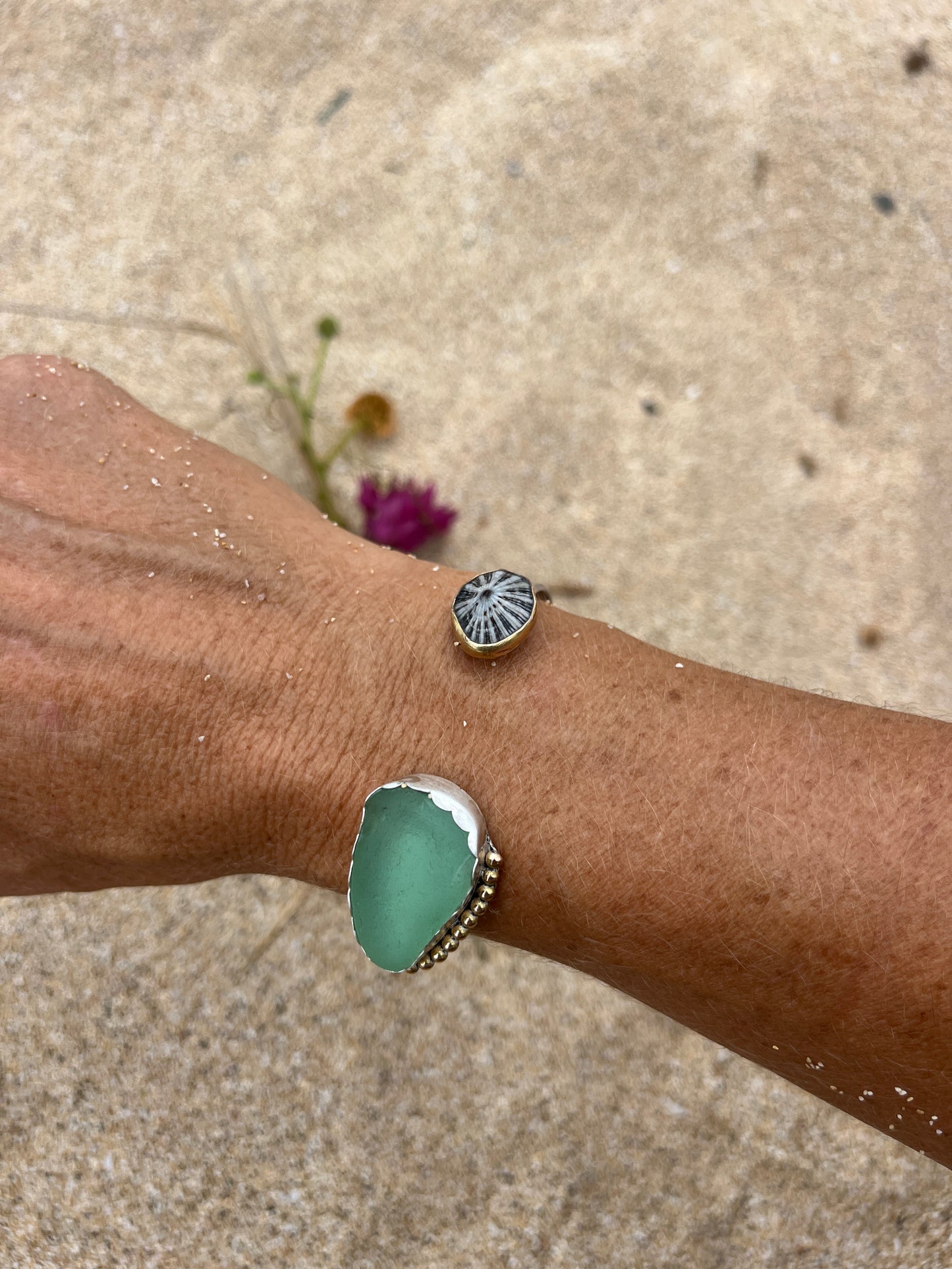 Bar Harbor Sea Glass Cuff RTS