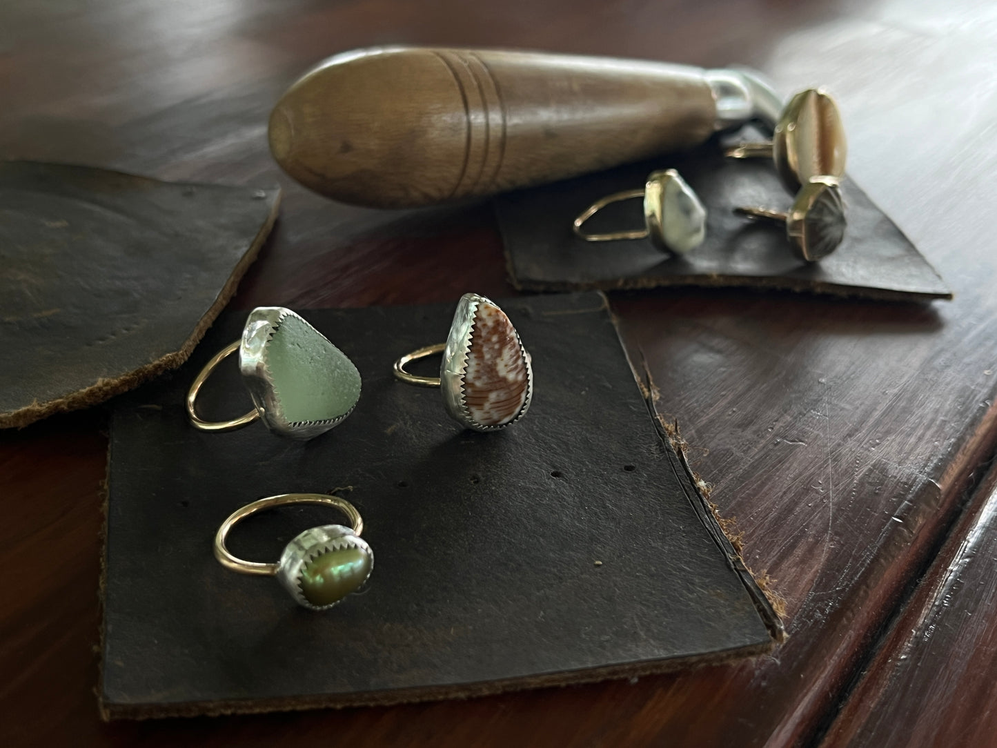 Mixed Metal Tahitian Keshi Pearl Ring MTO