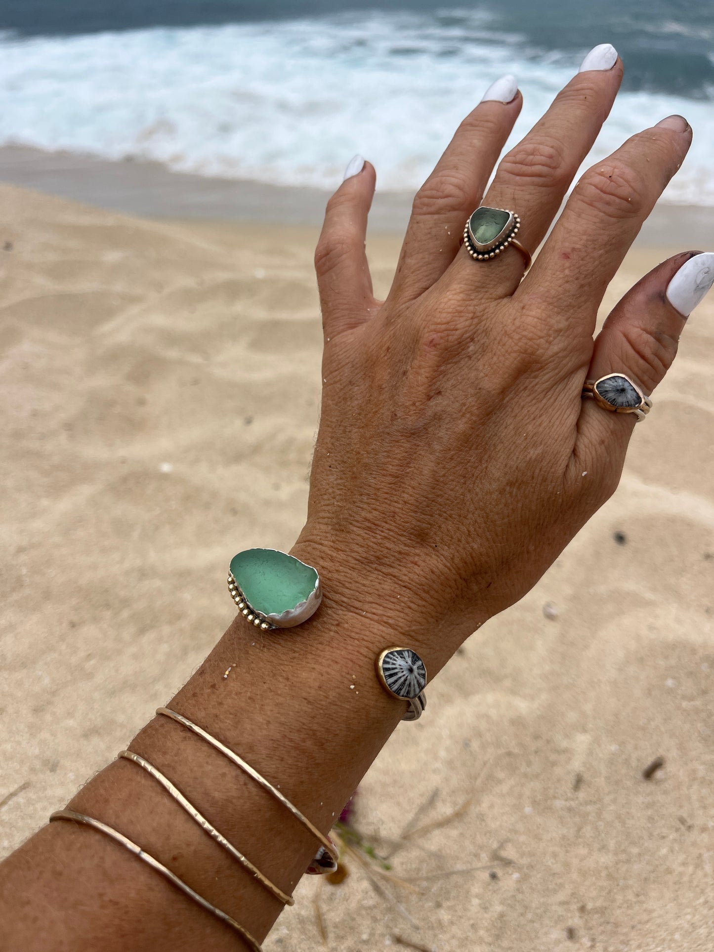 Bar Harbor Sea Glass Cuff RTS