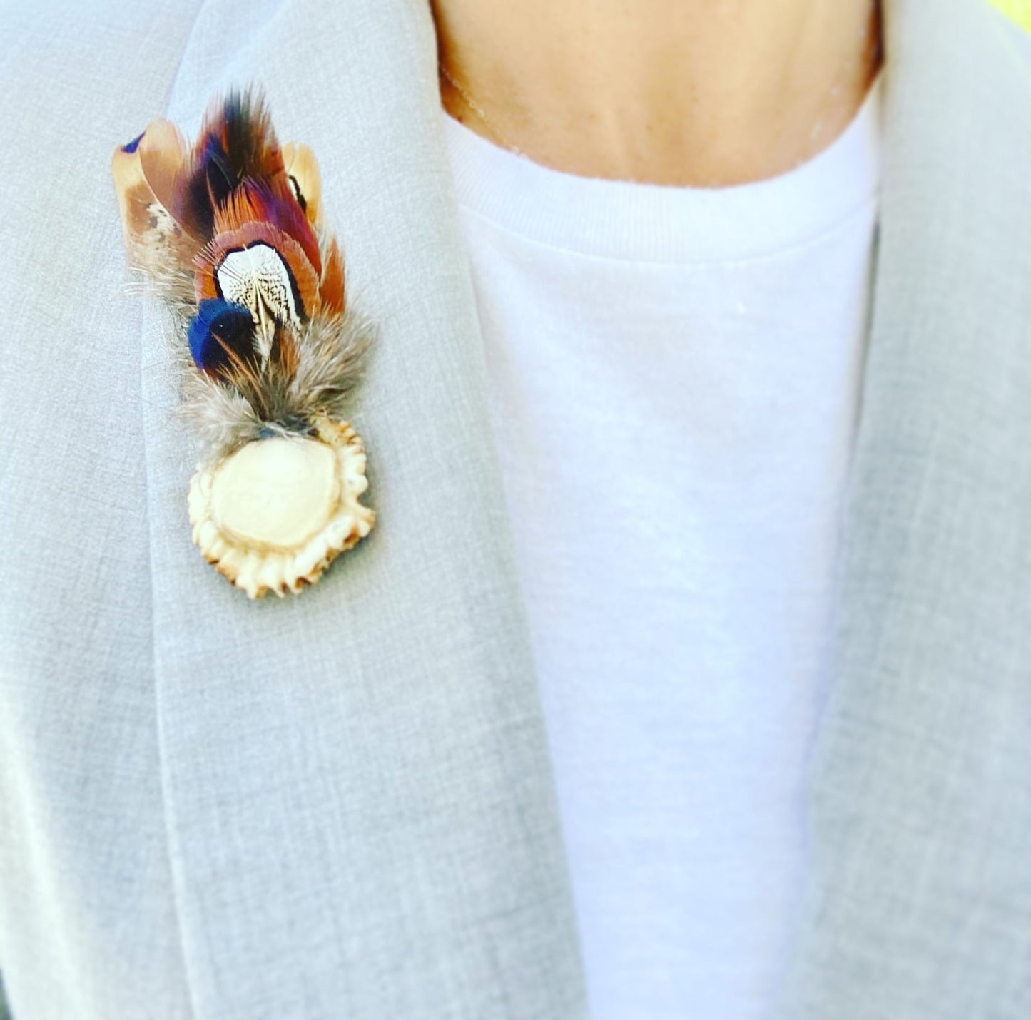 Antler + Feather Lapel / Hat Pin CUSTOM