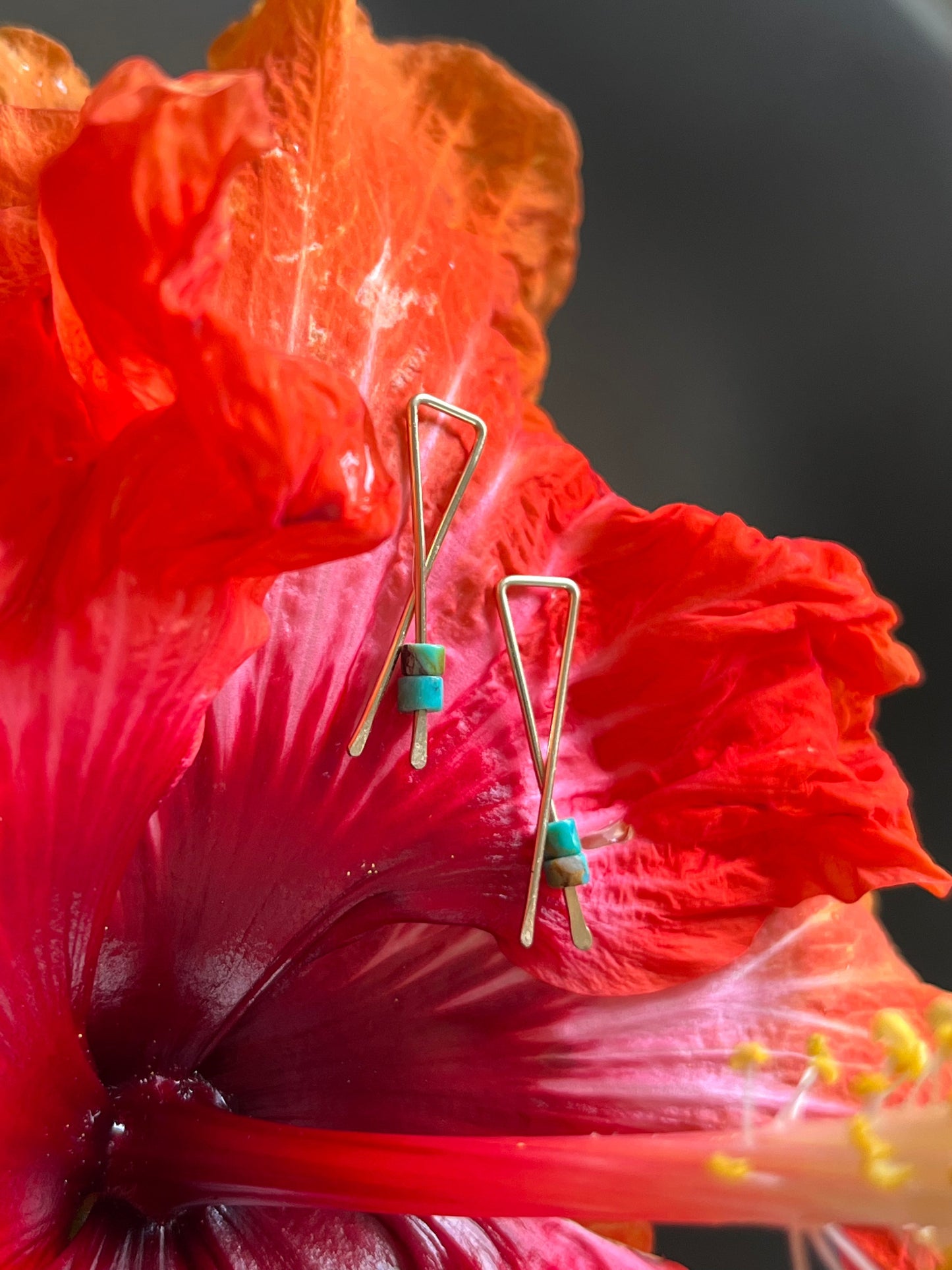 faith threader earrings | turquoise mini mahi