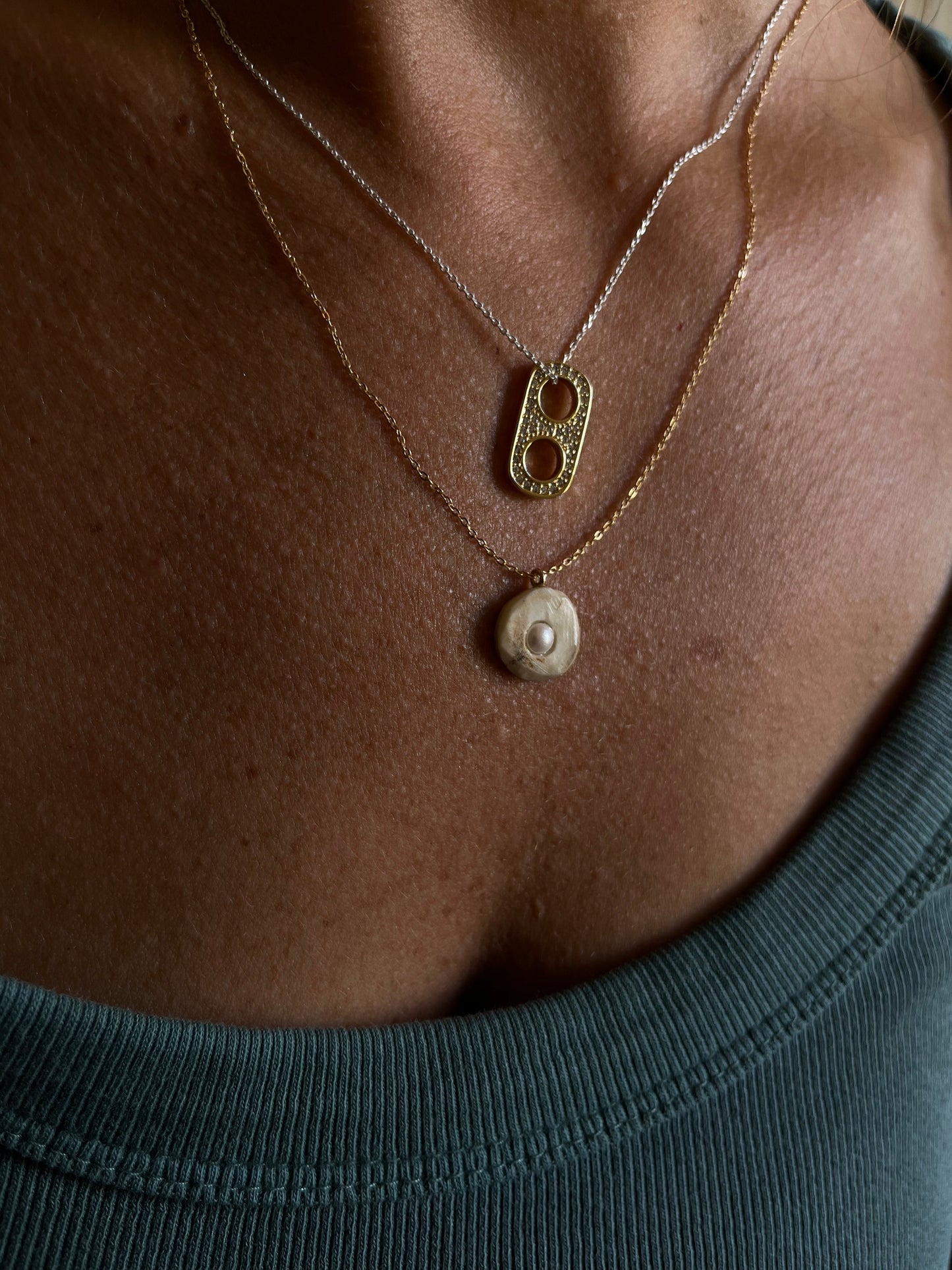 Signature Pearl Inlaid Antler Necklace MTO