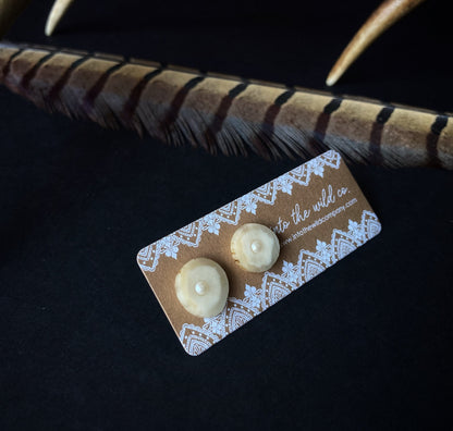 Signature Pearl or Gemstone Inlaid Antler Studs MTO