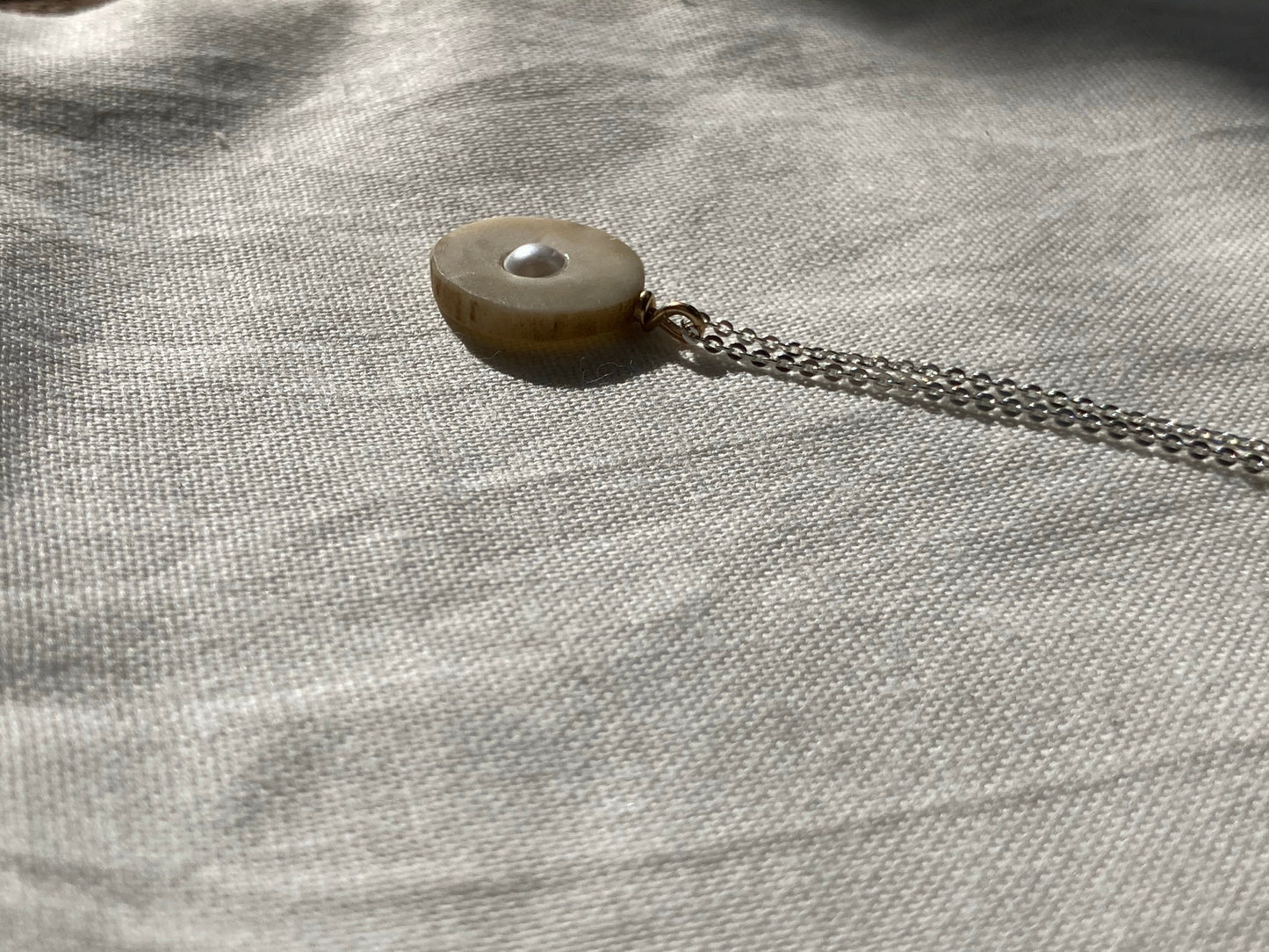 Signature Pearl Inlaid Antler Necklace MTO