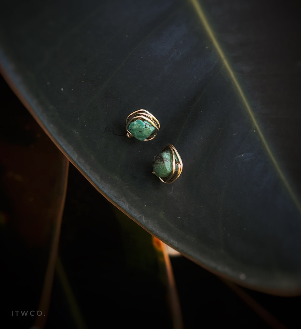 Square Turquoise Studs