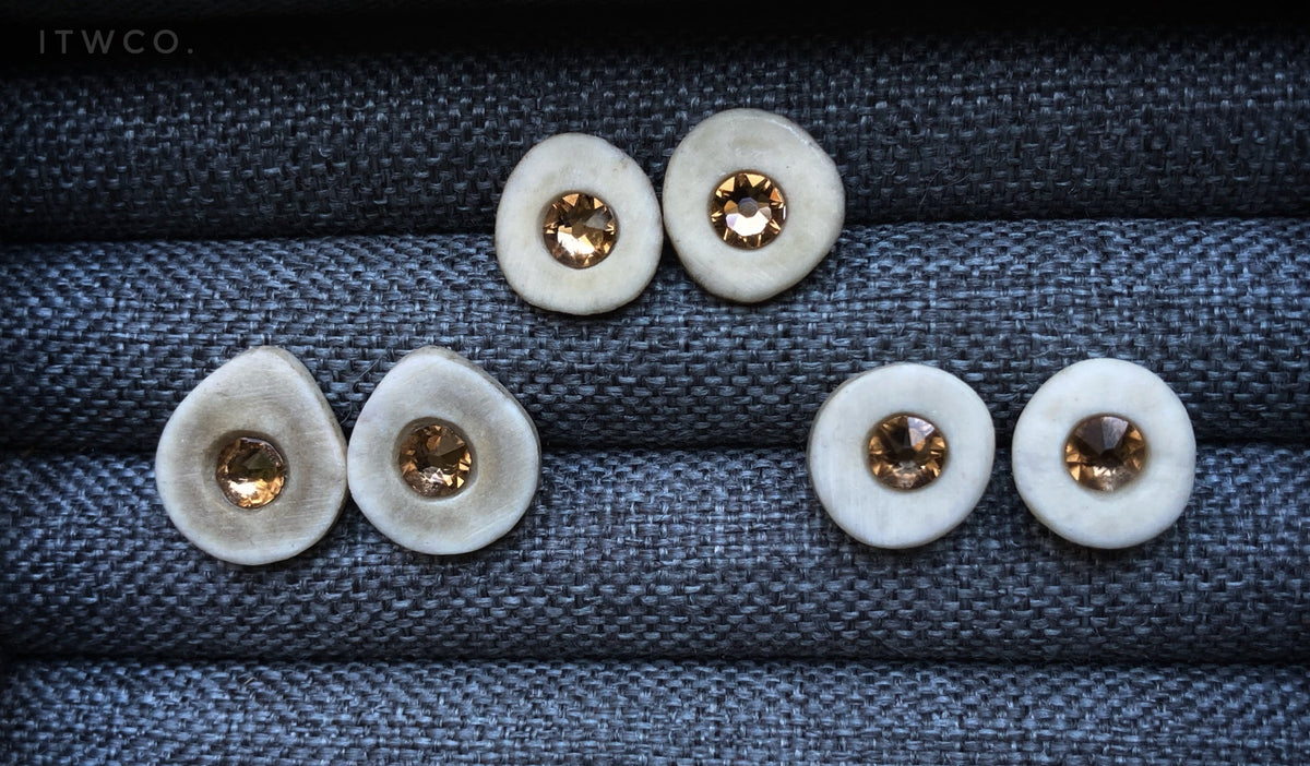 Signature Topaz Inlaid Antler Studs MTO