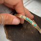 Turquoise x Herkimer Diamond Hammered Cuff Bracelet MTO