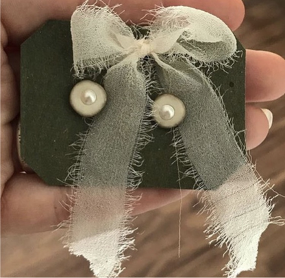 Signature Pearl or Gemstone Inlaid Antler Studs MTO