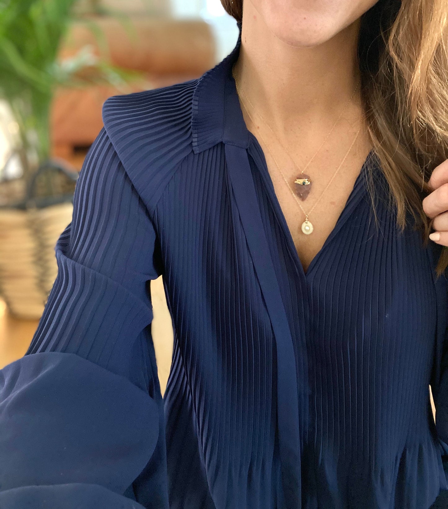 Signature Pearl Inlaid Antler Necklace MTO