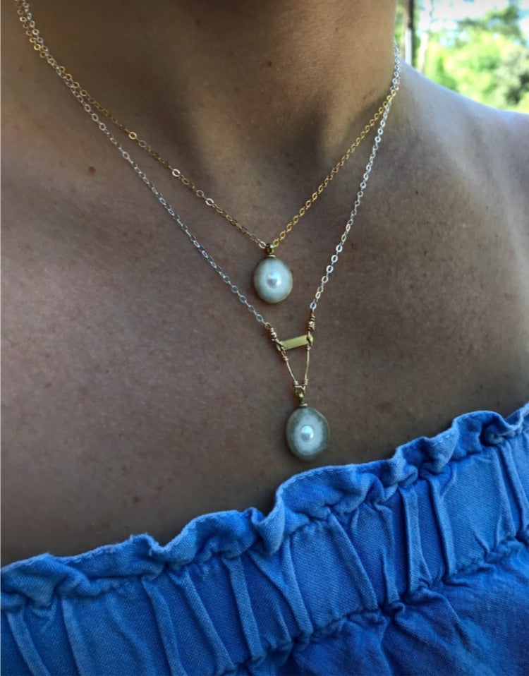 Signature Pearl Inlaid Antler Necklace MTO