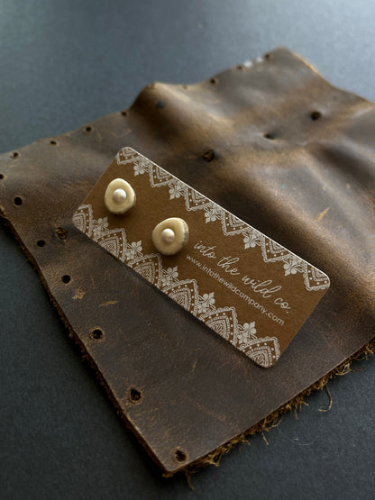 Signature Pearl Inlaid Antler Studs MTO