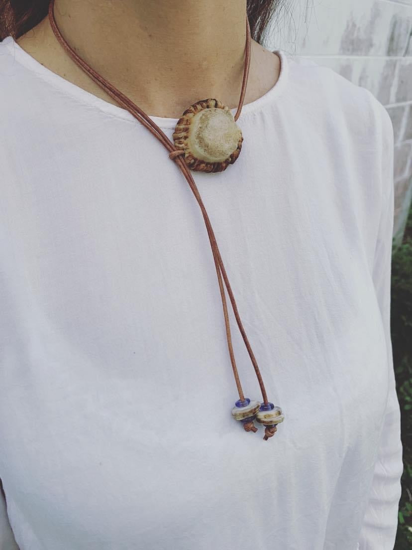Whitetail Burr Lariat/Bolo Tie Necklace | Custom