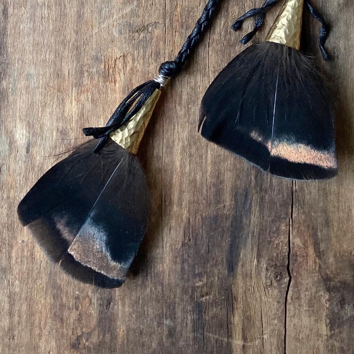 Whitetail Antler + Turkey Feather Bolo Tie / Lariat