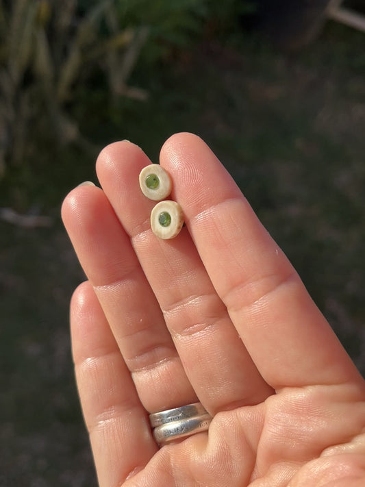 Signature Peridot Inlaid Antler Studs