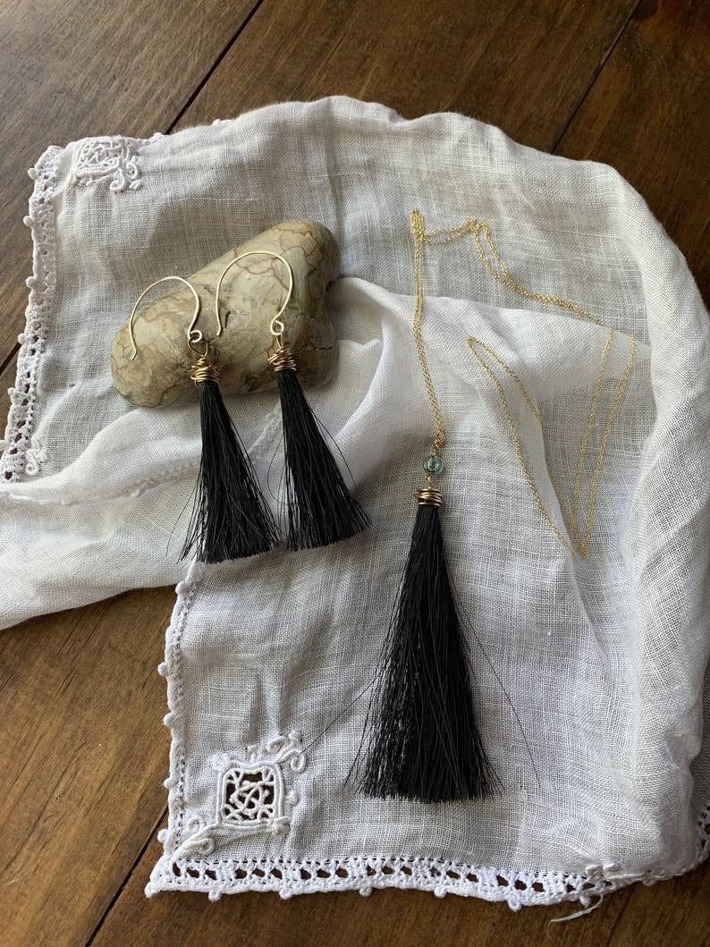 Horsehair Tassel Earrings