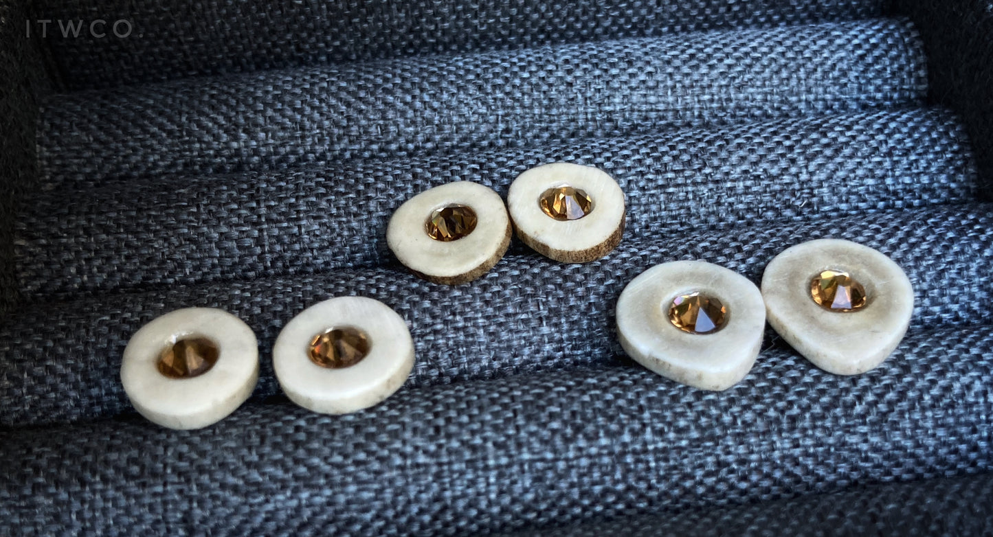 Signature Topaz Inlaid Antler Studs MTO
