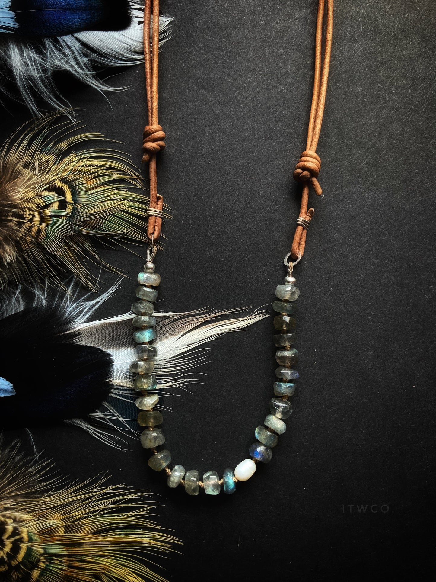 salt water revival | labradorite + pearl necklace