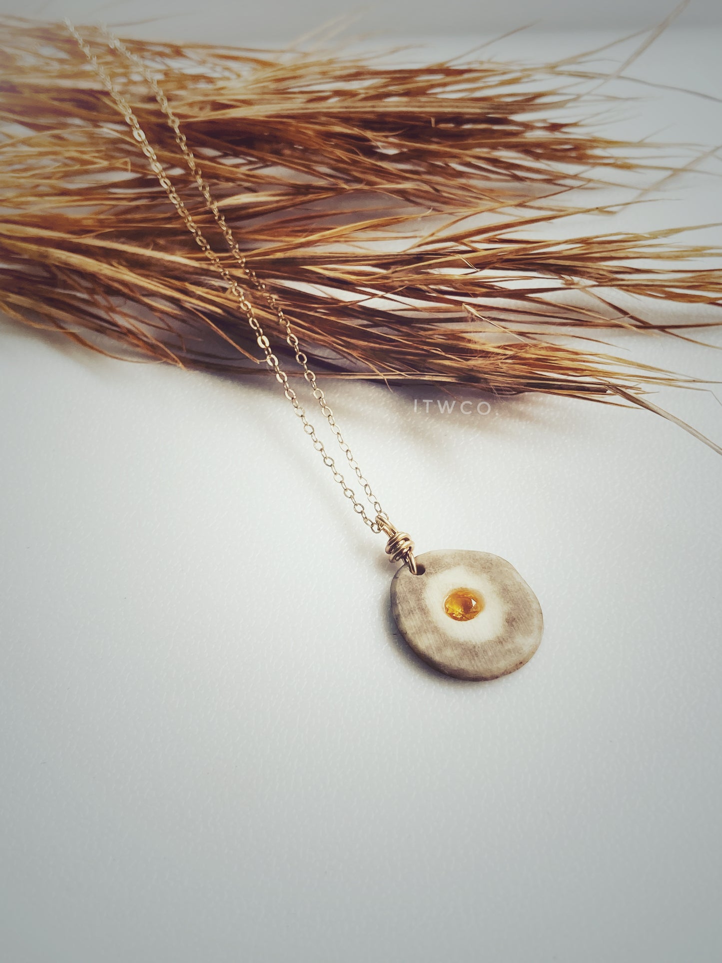 Signature Birthstone Inlaid Antler Necklace