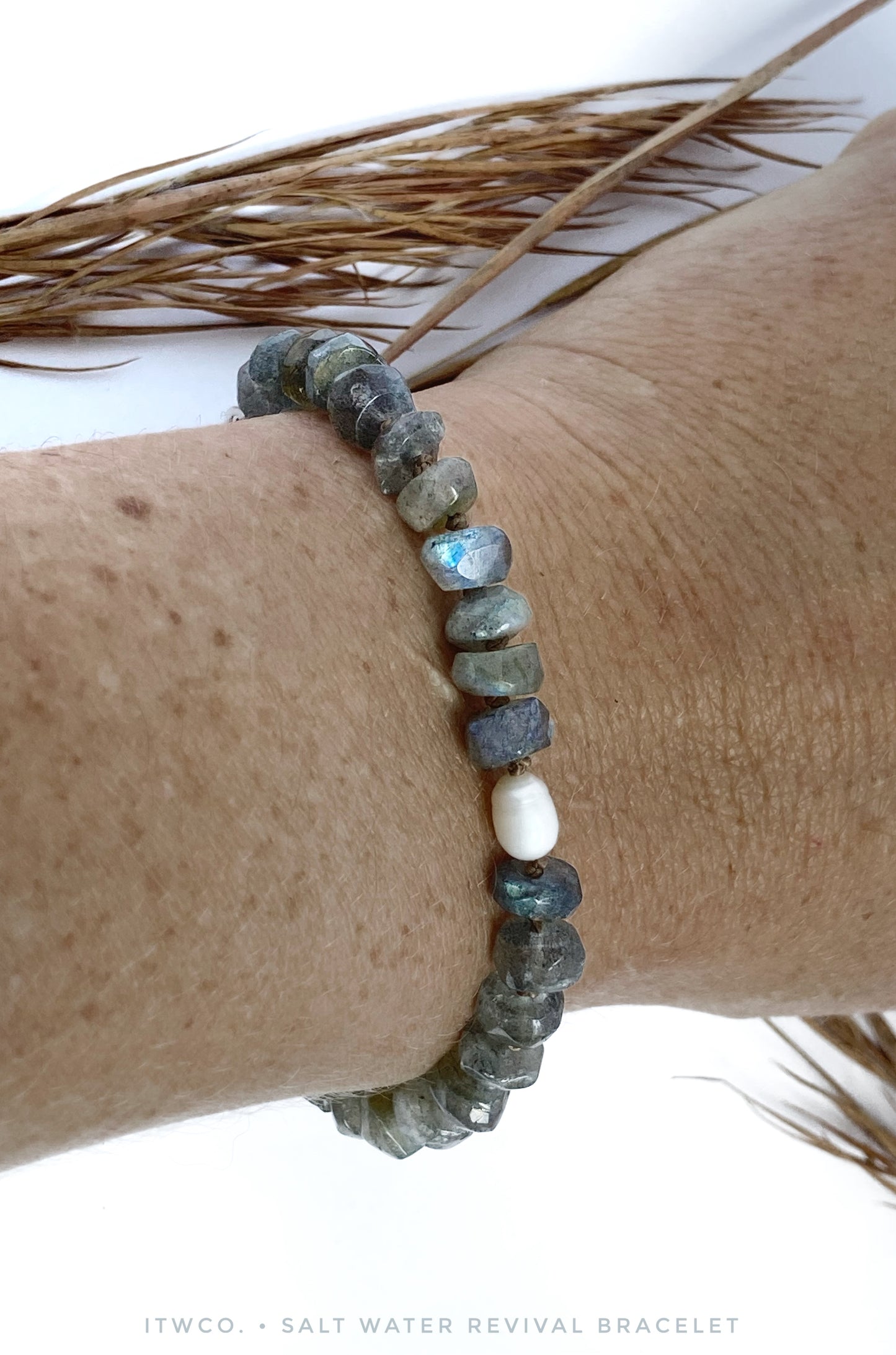 salt water revival | labradorite + pearl necklace