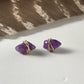 Natural Raw Amethyst Stud Earrings ♢ rts