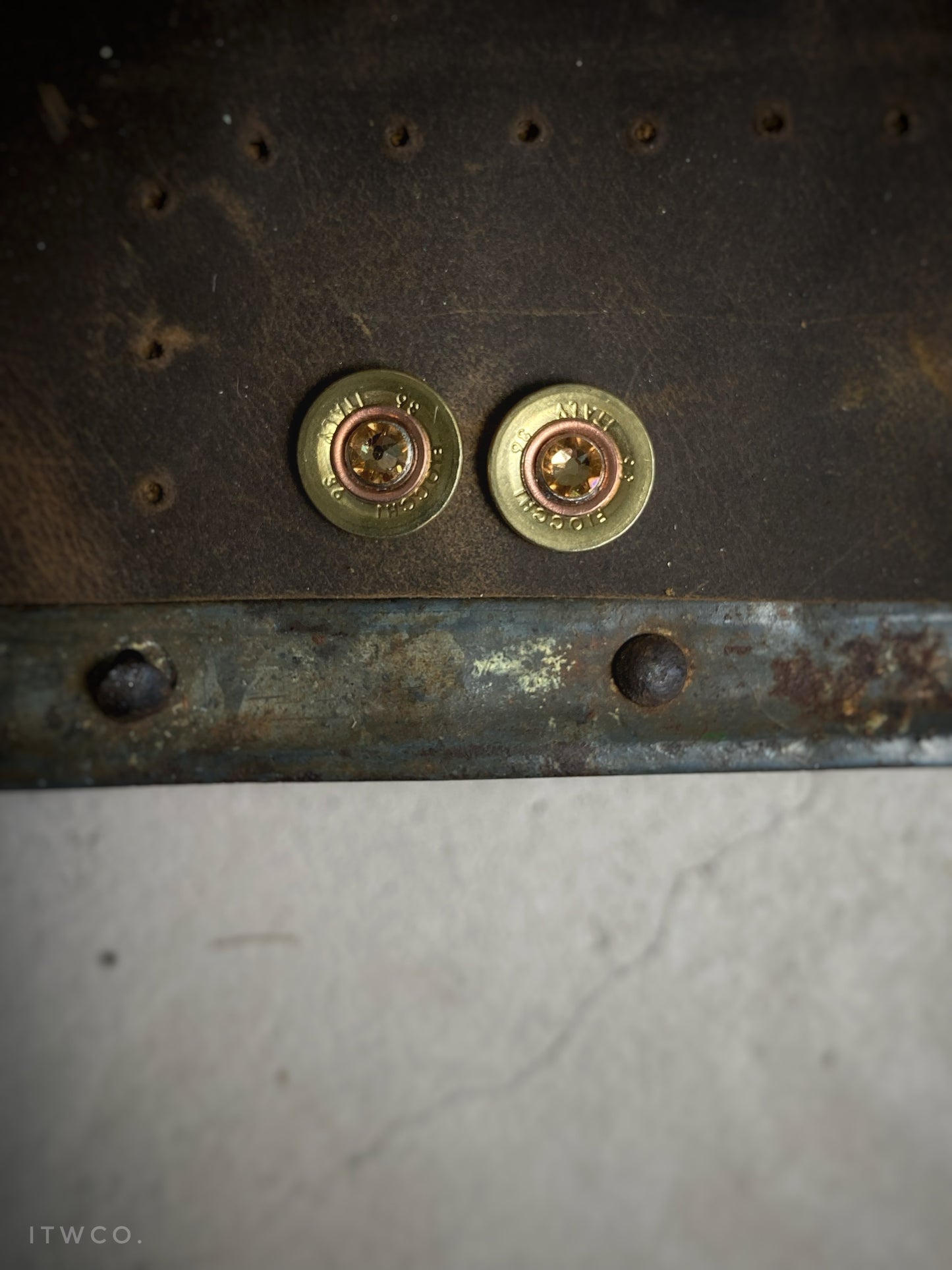 Colorado Topaz + Recycled .410 Shotgun Shell Stud Earrings ♢ rts