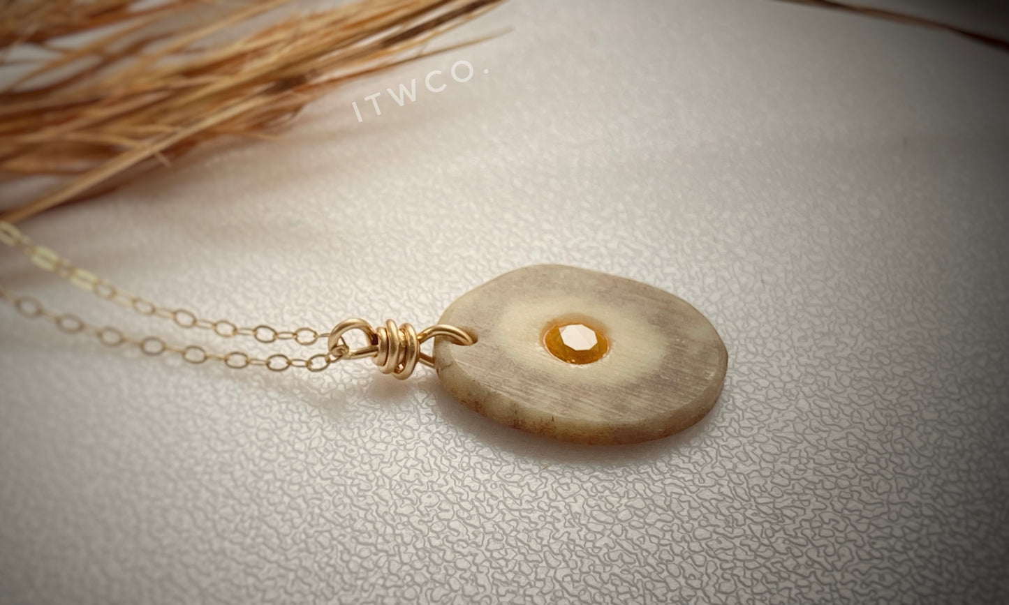 Signature Birthstone Inlaid Antler Necklace