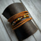 Amber + Herkimer Leather Wrap Bracelet MTO